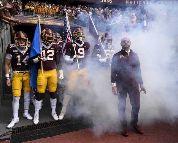 The Gophers, led by head coach P.J. Fleck, prepared to take the field against the Georgia Southern Eagles. ] Aaron Lavinsky &#x2022; aaron.lavinsky@st