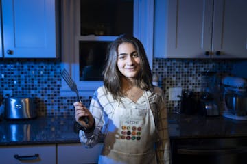 Thirteen-year-old Kiran Alwy, runner-up on "Chopped Junior," in the kitchen of her home in St. Louis Park.