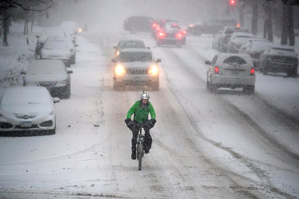 A snowstorm made for a difficult morning commute in St. Paul in December.