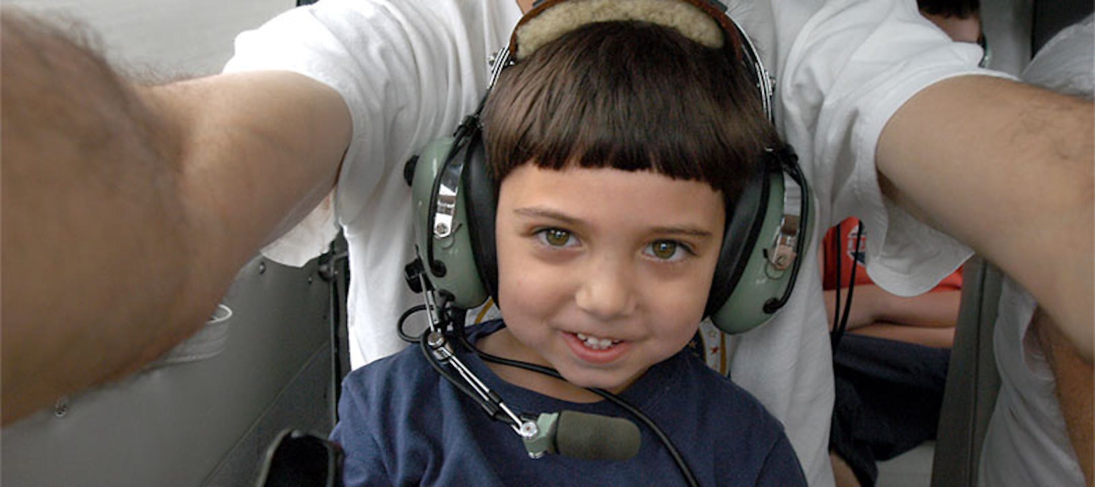 Samuel Habib takes a try at piloting.