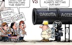Sack cartoon: Dakota Access pipeline and Standing Rock