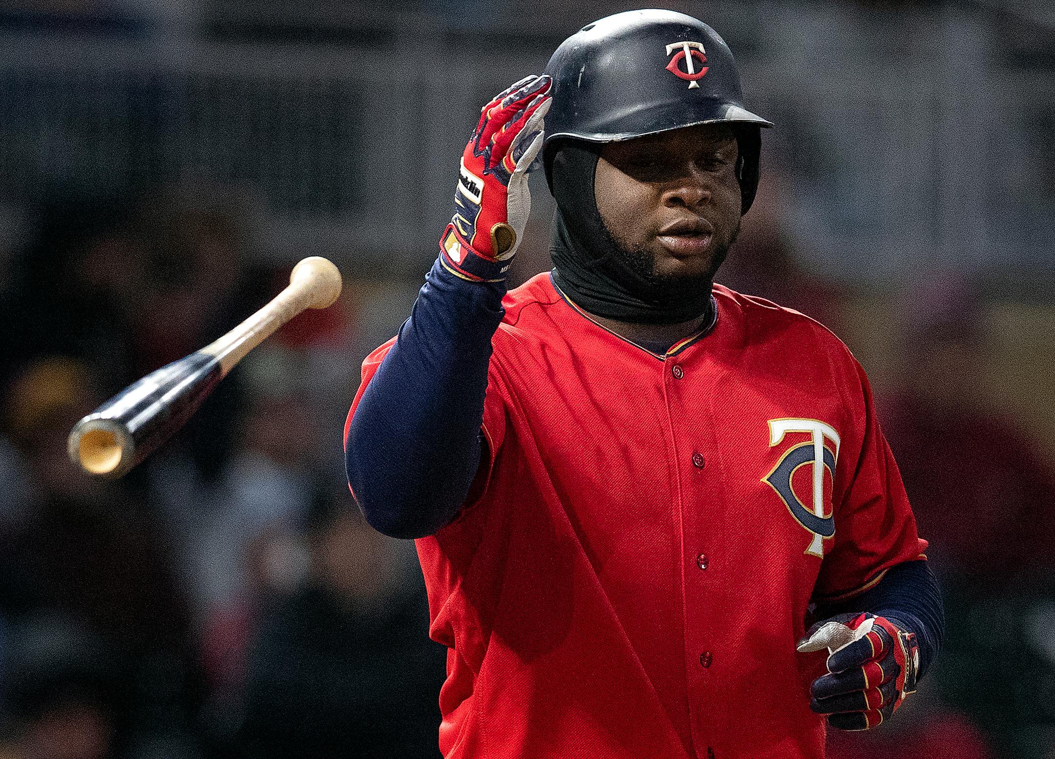 Miguel Sano tossed his bat after striking out in April.