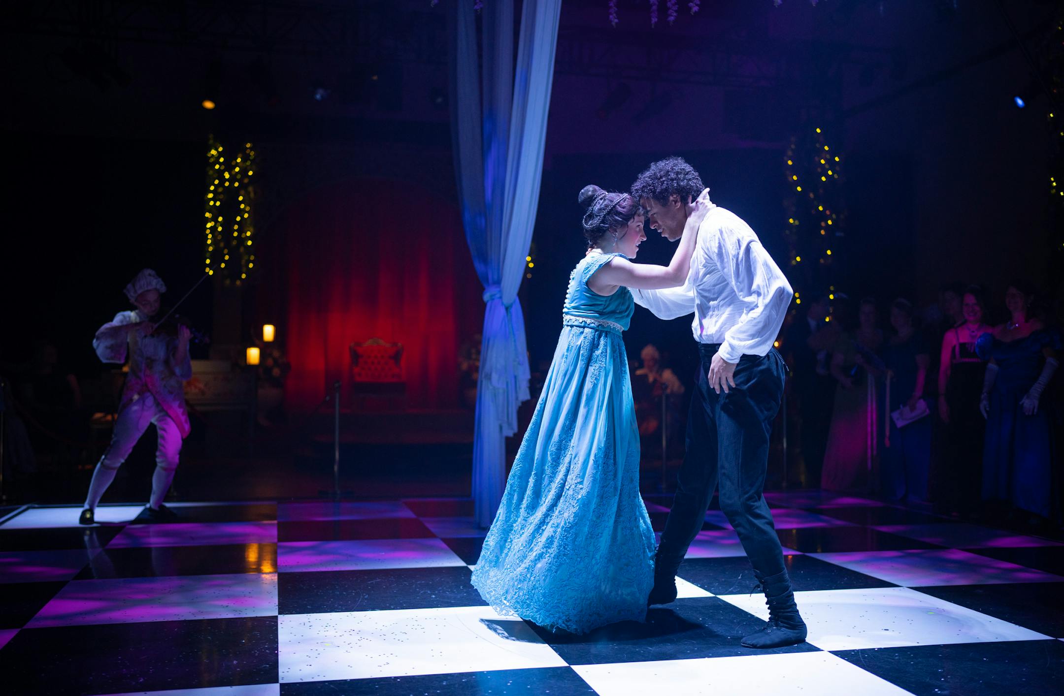 Two company members performed to the accompaniment of a court violinist on opening night of The Queen's Ball: A Bridgerton Experience.