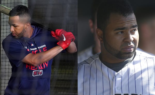 Minnesota Twins left fielder Eddie Rosario (20) took batting practice in the cages Thursday. ] ANTHONY SOUFFLE • anthony.souffle@startribune.com Wil