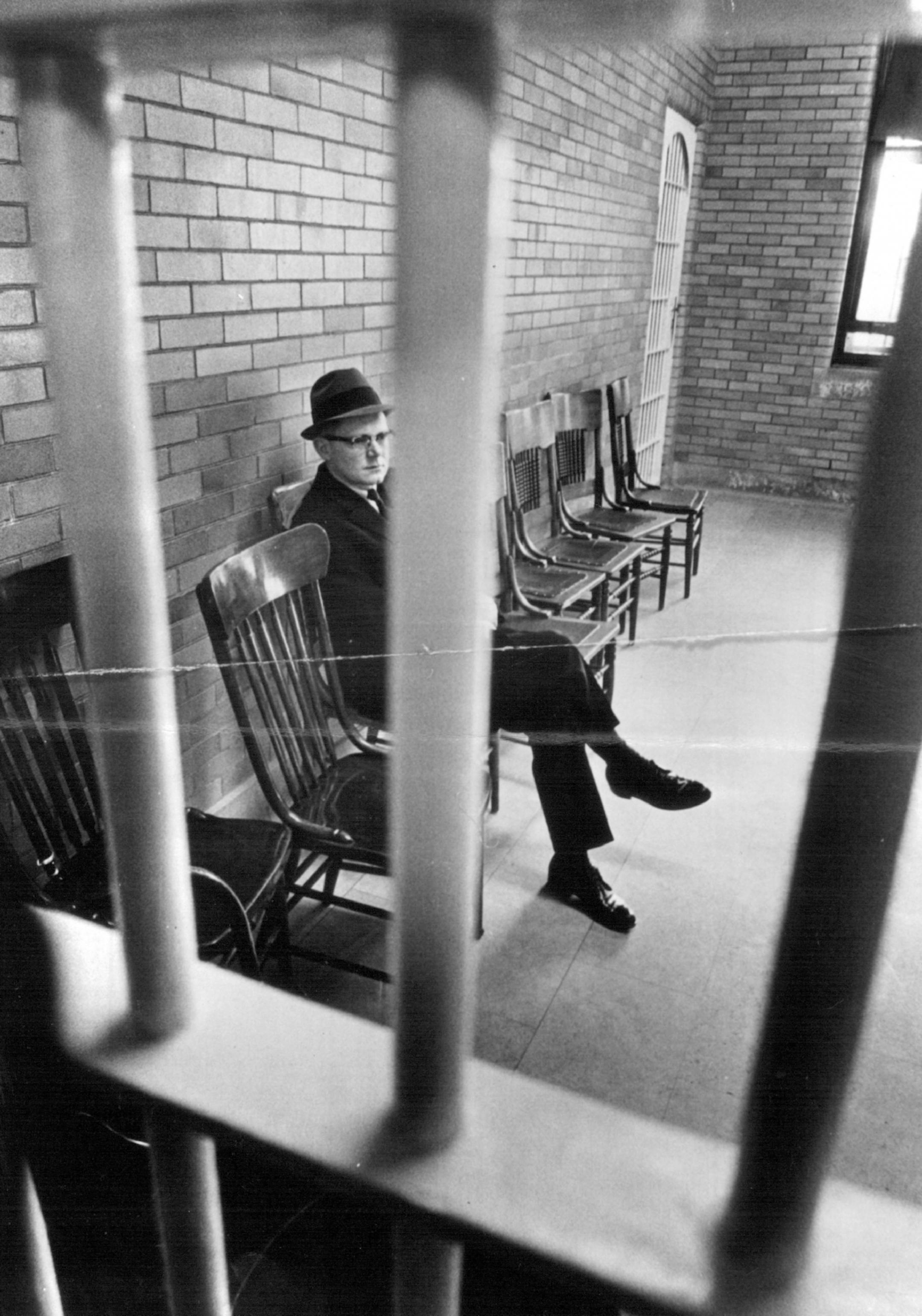The morning of Dec. 7, 1963, T. Eugene Thompson walted in the prison reception room for the processing of his internment in Stillwater State Prison.