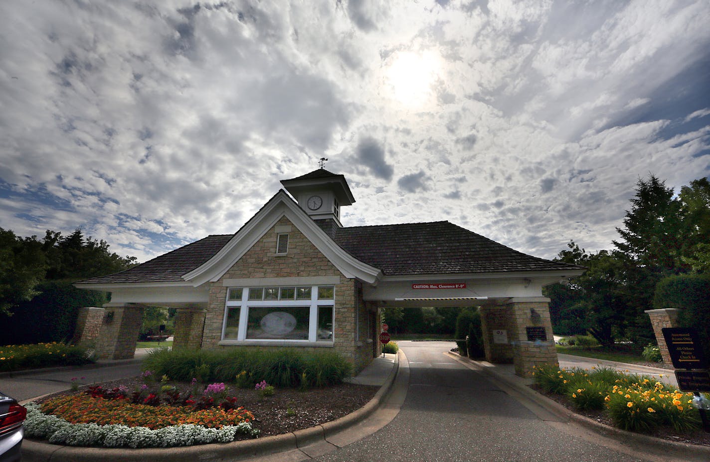 Guests and other visitors are required to check in at the stone gatehouse to gain entry to the Bearpath gated community in Eden Prairie. Access is limited to residents, Bearpath Golf & Country Club members and guests of residents and members.