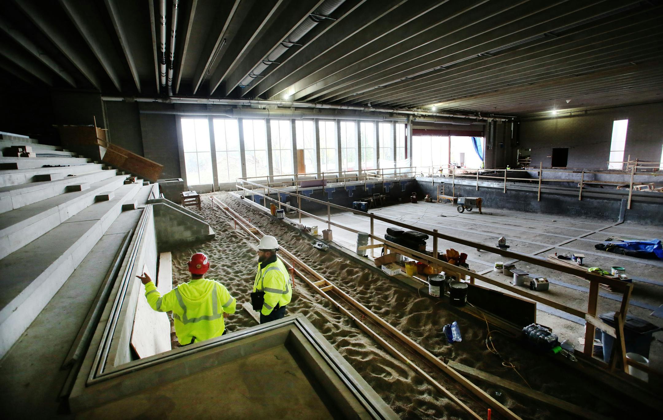 Work on the first phase of a $20 million overhaul of its aquatic center is about two months from being completed and seen Tuesday, April 21, 2015, at the Eden Prairie Community Center in Eden Prairie, MN. The addition features two eight-lap pools as well as seating for 300 spectators.](DAVID JOLES/STARTRIBUNE)djoles@startribune.com From Waconia to Woodbury, communities are building and improving sports and recreational venues and sometimes financially propping up those that are losing money. App