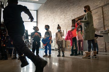 Students at Bethune Arts Elementary School in Minneapolis prepared for dismissal at the end of the day in January.