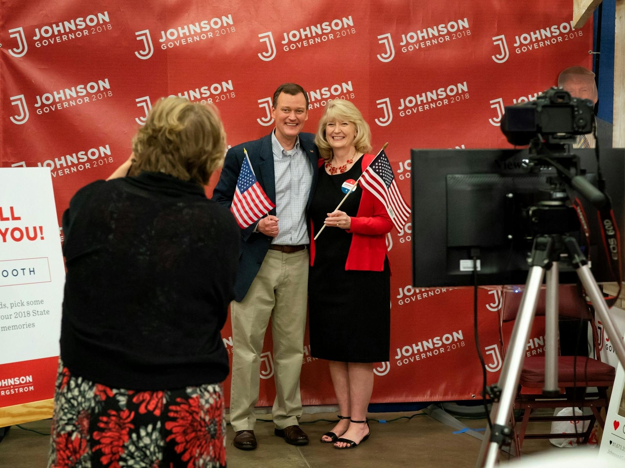 GOP candidate for governor Jeff Johnson agreed with a supporter's request to be photographed with his wife Sondi the Republican state convention in Duluth.