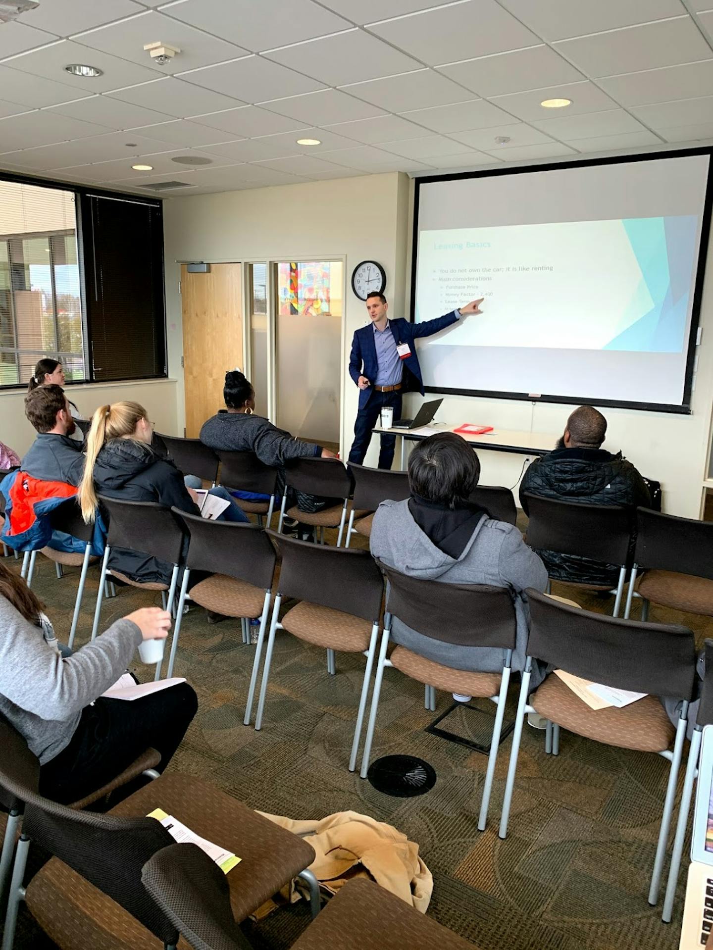 Photo in a classroom during Financial Planning Day 2019, which was the last in person event in St. Paul.