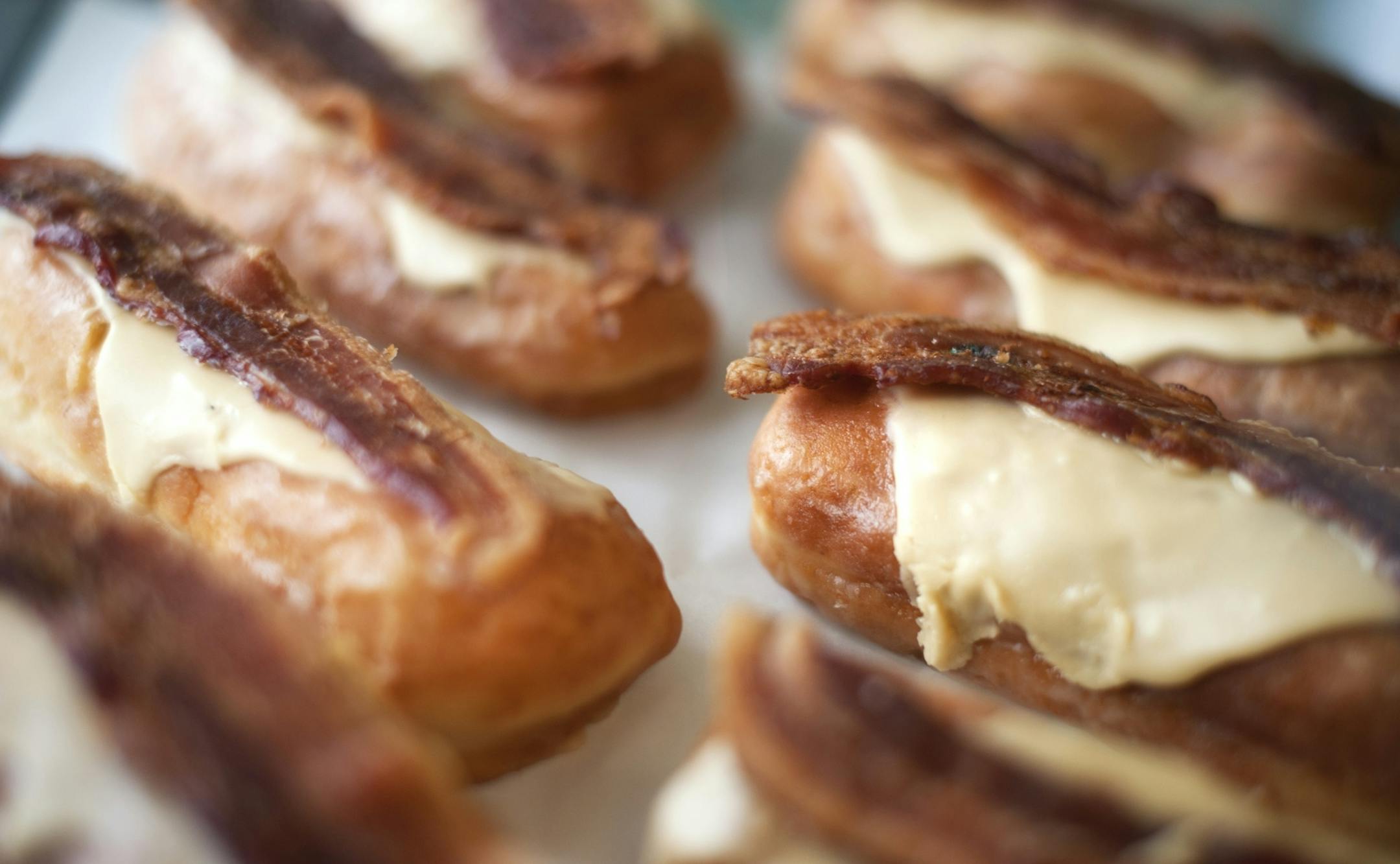 Maple bacon bar donuts at Mojo Monkey Donuts.