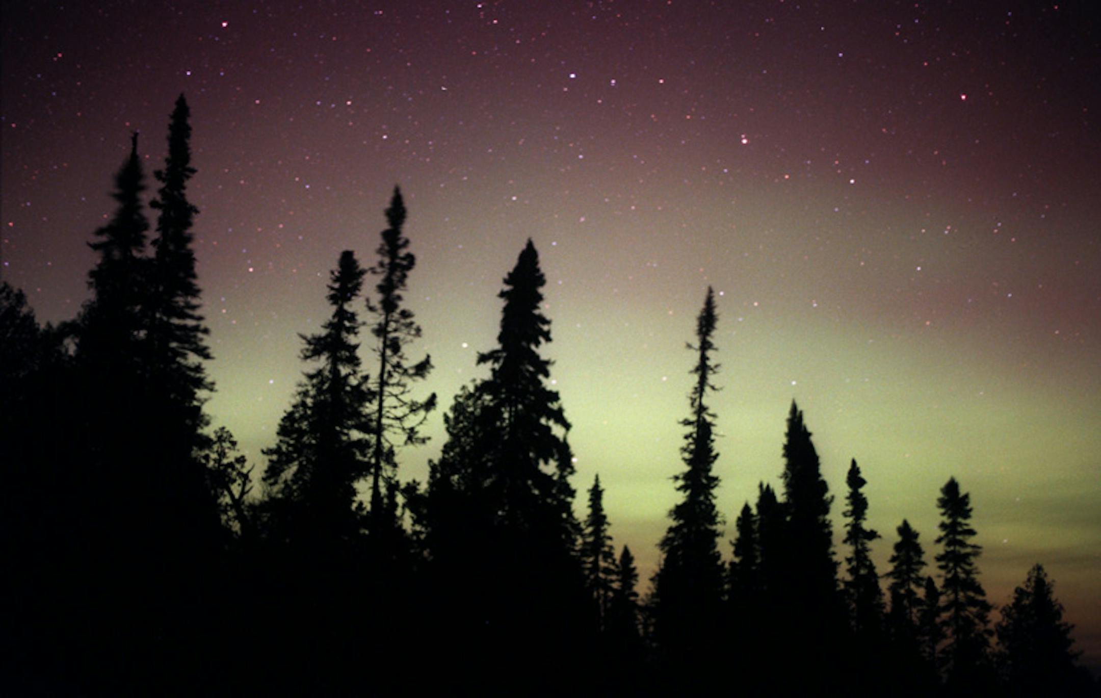 Northern lights streak across the skies over the BWCA during a recent camping trip.