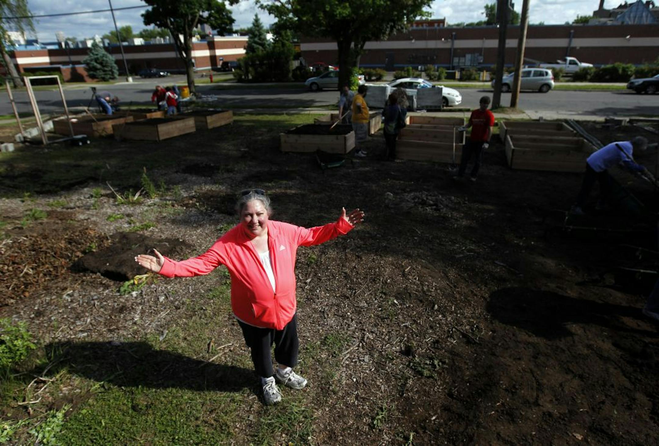 Susan Friedman at the Hawthorne community garden in north Minneapolis.