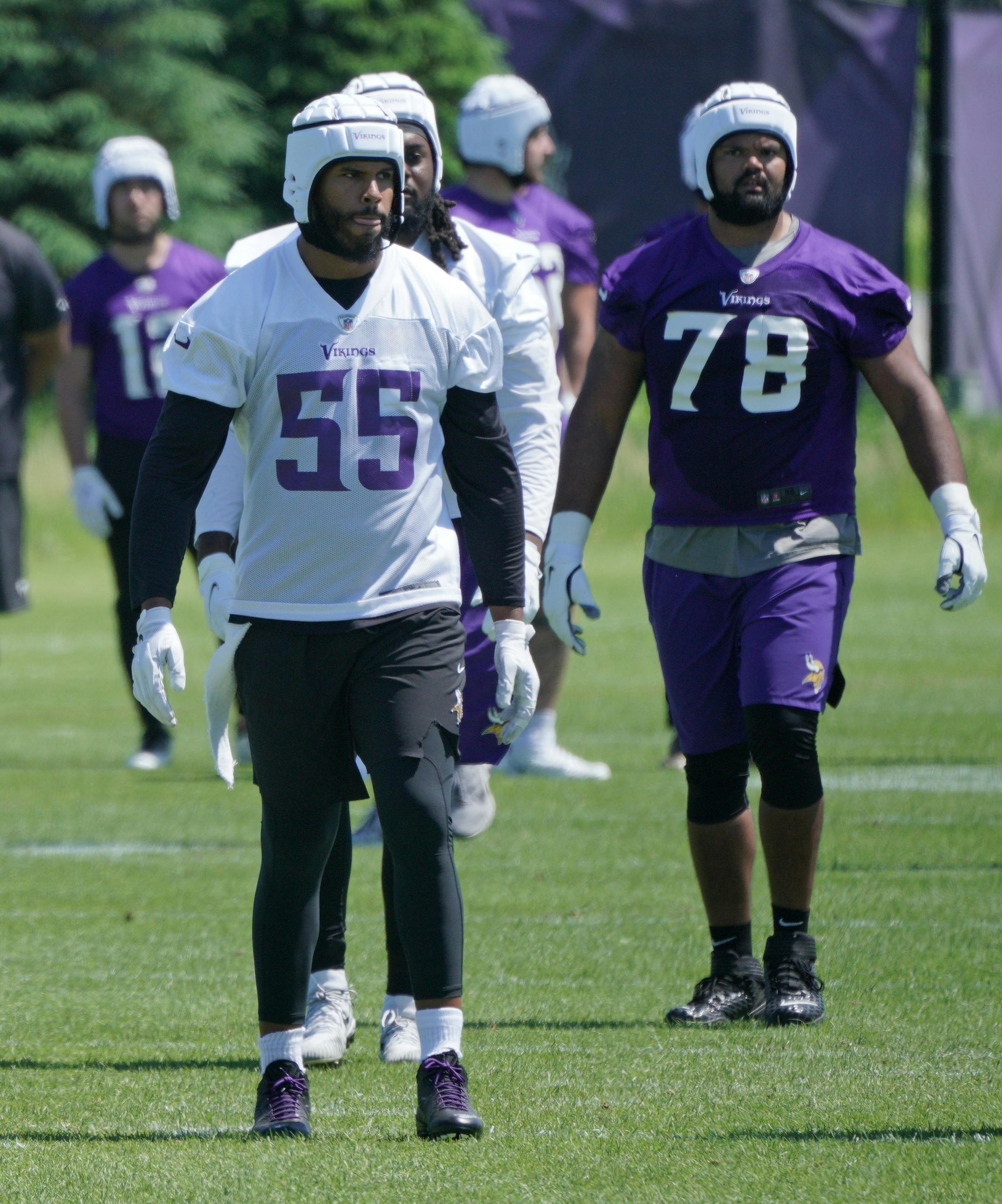 Vikings began OTA's at TCO Performance Center. Anthony Barr and Dakota Dozier.