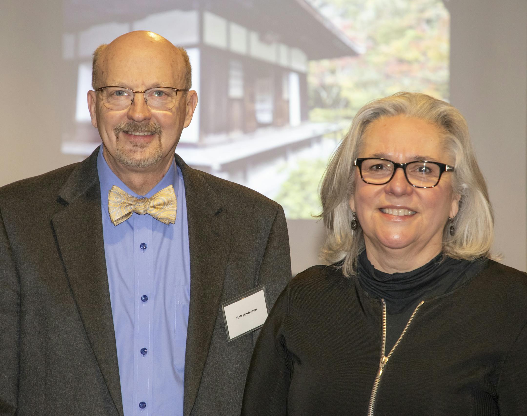 Rolf Anderson and Jane Hession at the Minnesota chapter of the Society of Architectural Historians Frank Lloyd Wright in Japan event. ] Special to Star Tribune, photo by Matt Blewett, Matte B Photography, matt@mattebphoto.com, Minnesota chapter of the Society of Architectural Historians (MNSAH), 1008218745 FACE032419