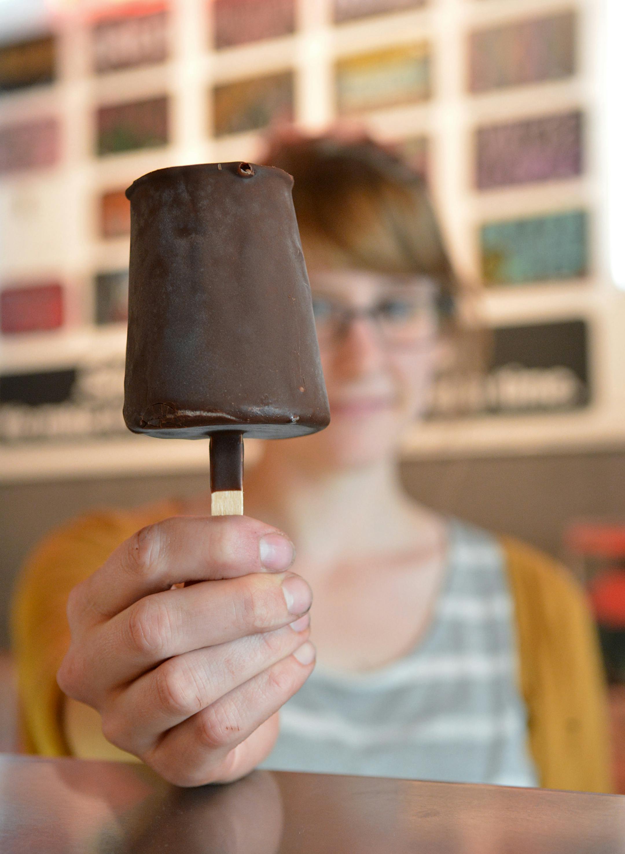 Sebastian Joe's Brr Bars, Oreo ice cream dipped in Swiss chocolate.