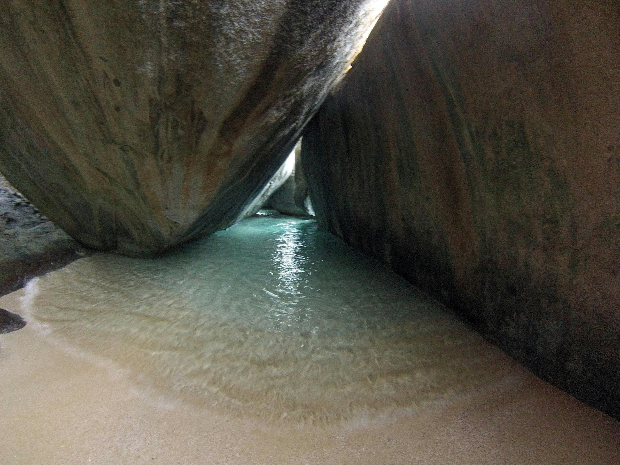 A rare moment of solitude inside the geological wonder that is the Baths on Virgin Gorda. (Hillary Richard/For the Chicago Tribune/TNS)