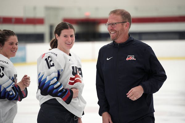The U.S. Women’s National Hockey Team plays Canada on Friday in Allentown, Pa., to start the teams’ pre-Olympic Tour. Coach Joel Johnson (right) h