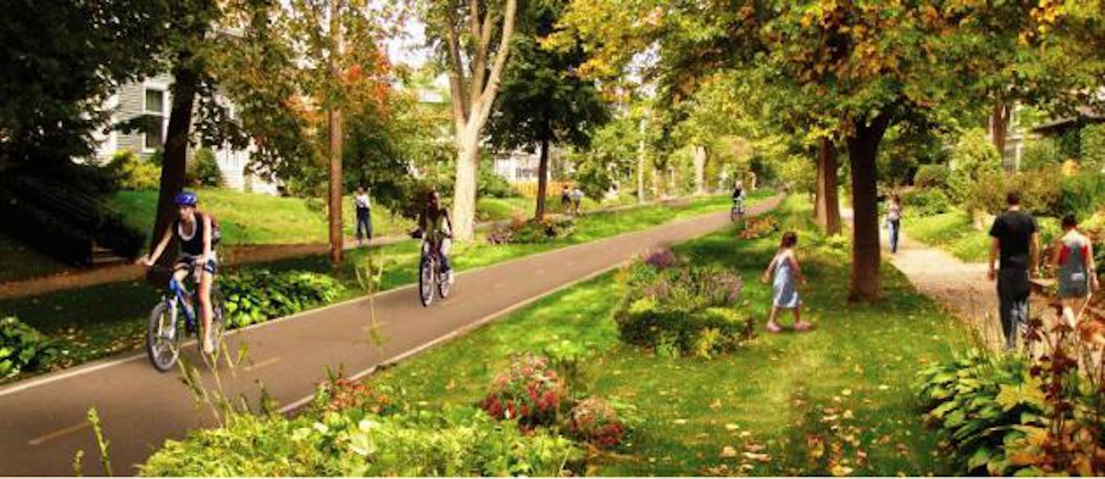 One design option for a North Side greenway