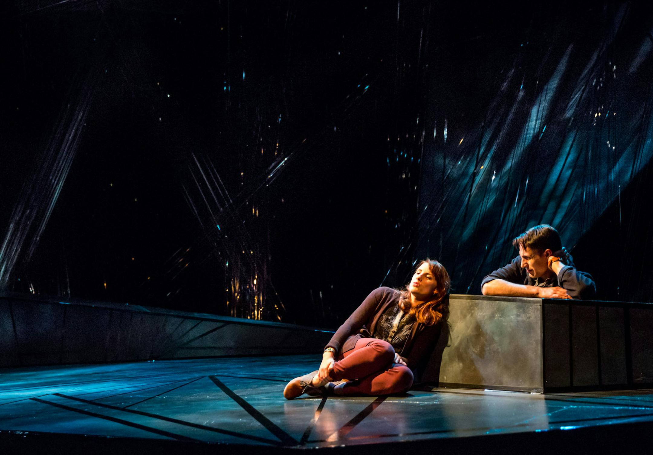 Marianne (Anna Sundberg) and Roland (Ron Menzel) in "Constellations" at the Jungle Theater. PHOTO CREDIT: Dan Norman