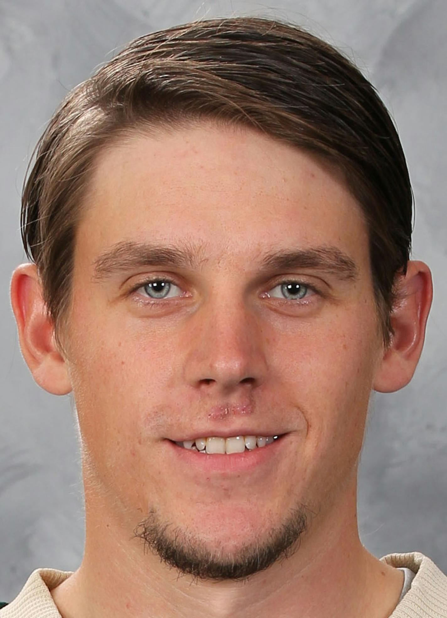 ST. PAUL, MN - SEPTEMBER 17: Erik Haula #56 of the Minnesota Wild poses for his official headshot for the 2015-2016 season on September 17, 2015 at the Xcel Energy Center in St. Paul, Minnesota. (Andy King/NHLI via Getty Images) *** Local Caption *** Erik Haula ORG XMIT: 570172171