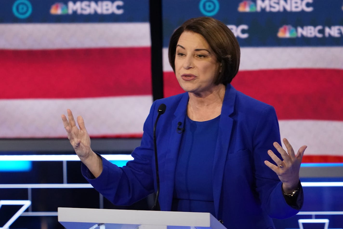 Sen. Amy Klobuchar sought to recover from recent stumbles on the trail and sparred with former South Bend Mayor Pete Buttigieg at the Democratic debate Wednesday in Las Vegas.