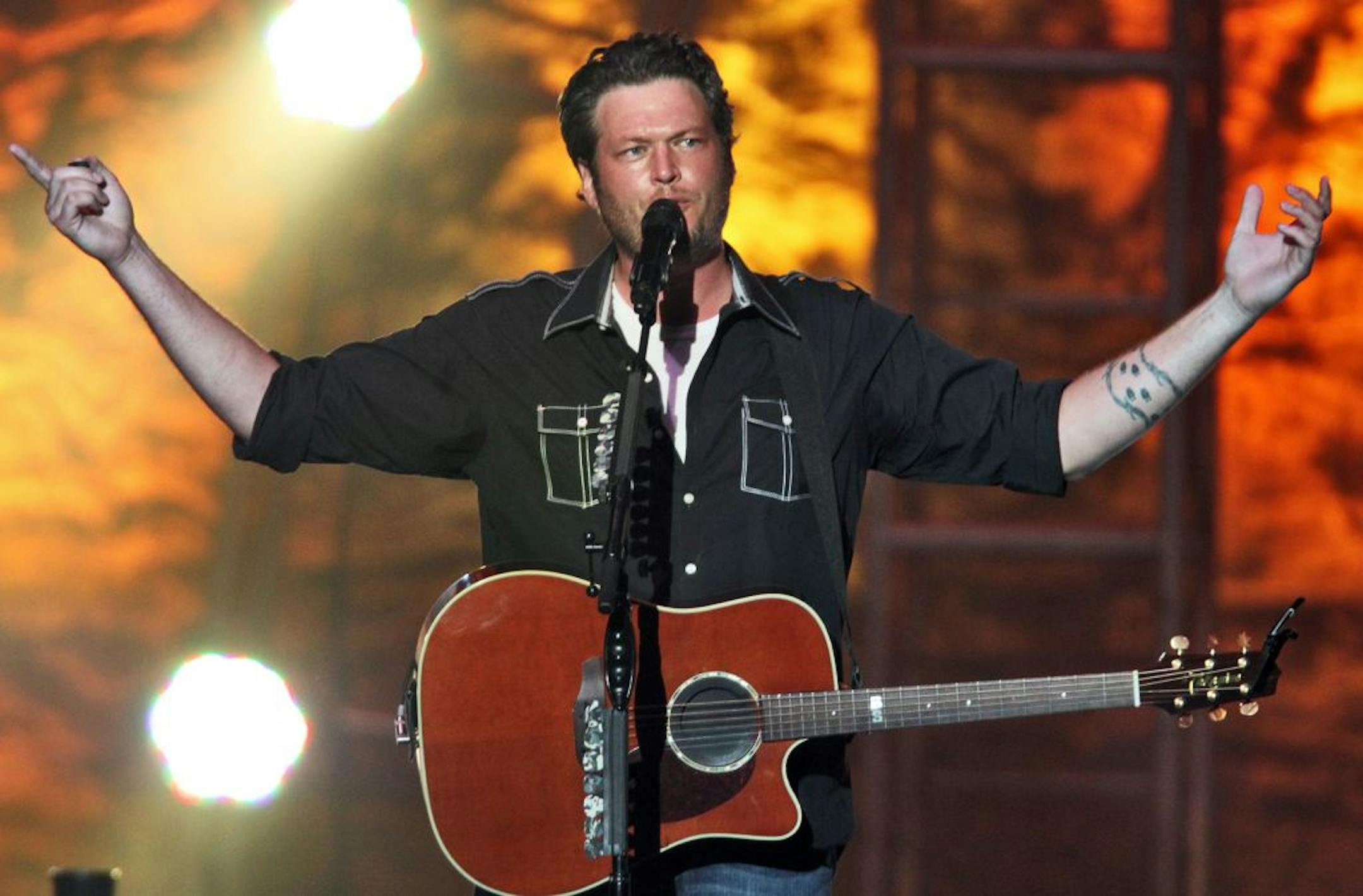 Country singer Blake Shelton at State Fair concert. (MARLIN LEVISON/STARTRIBUNE(mlevison@startribune.com