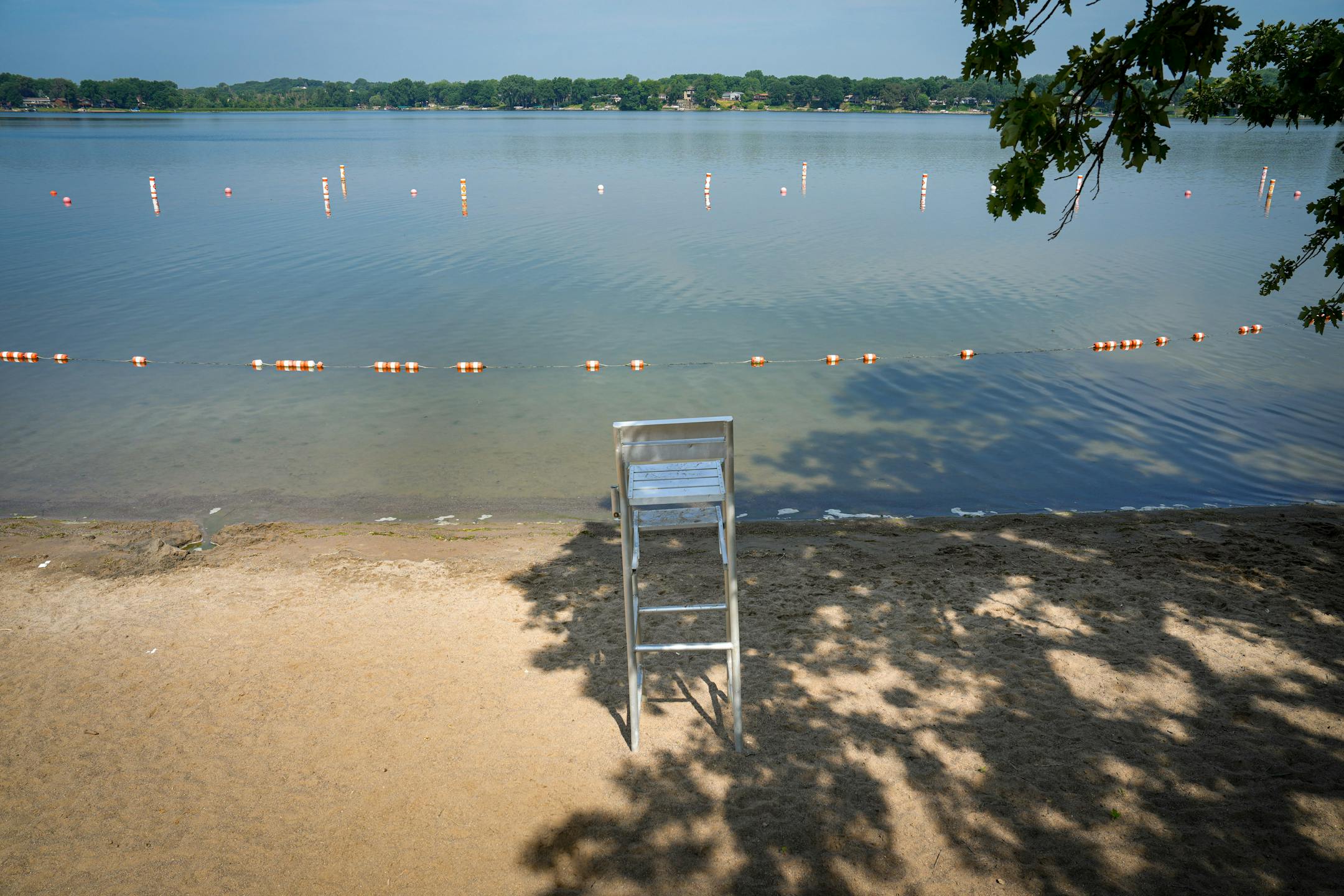 Kids swam at at Weaver Lake Beach. Lifeguards are in short supply and chairs were empty on a Thursday morning  Thursday, June 29, 2023  Maple Grove, Minn.