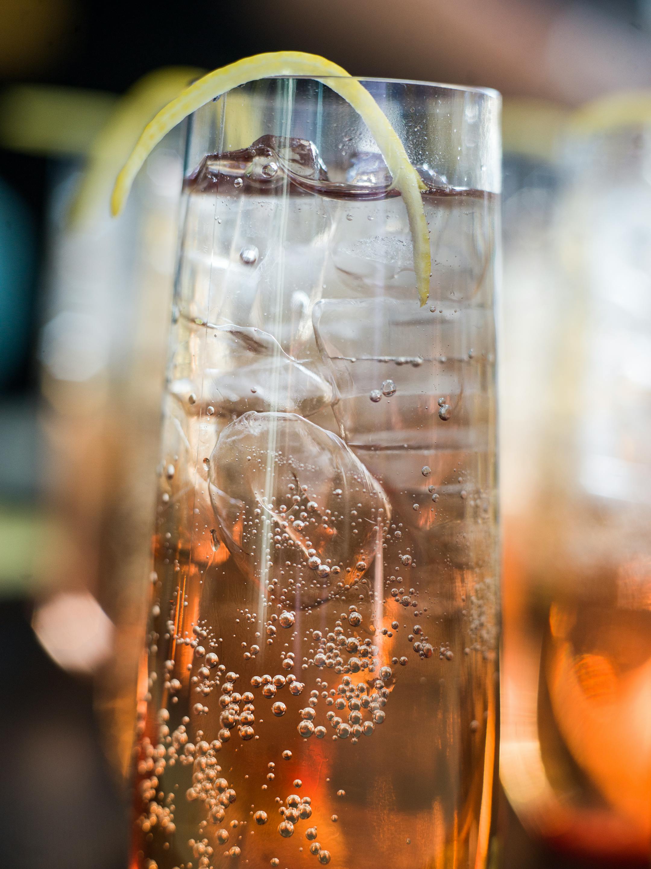 A mocktail with grape juice.