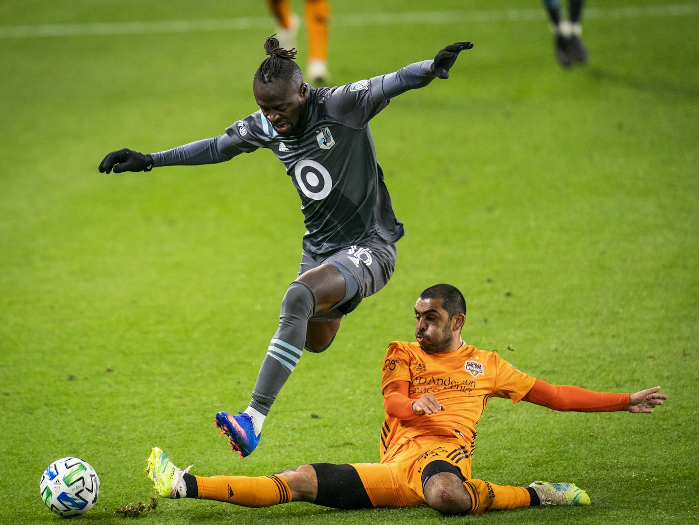 Kei Kamara, top, and the Loons drew 2-2 with Houston on Oct. 18, early in what is now an eight-game unbeaten streak.