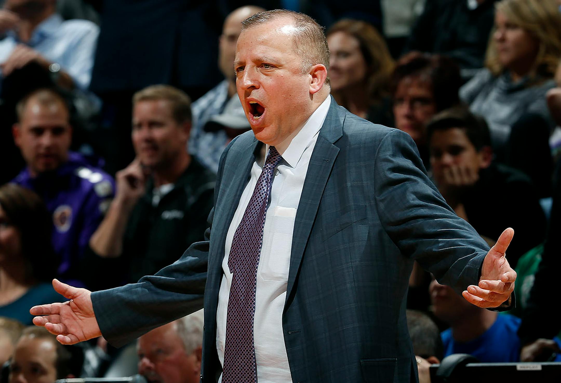 Timberwolves head coach Tom Thibodeau in the third quarter.