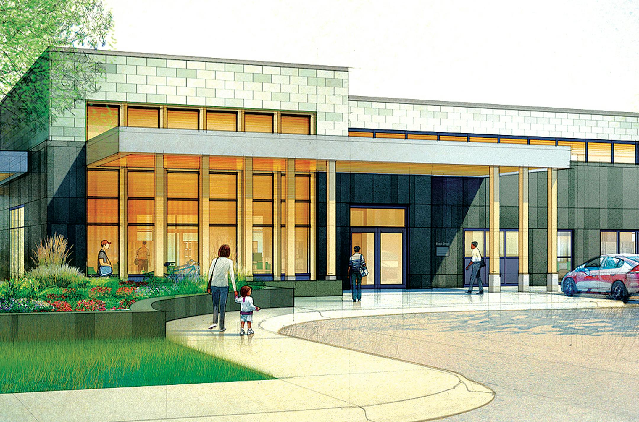 Rendering of Webber Park Library.
