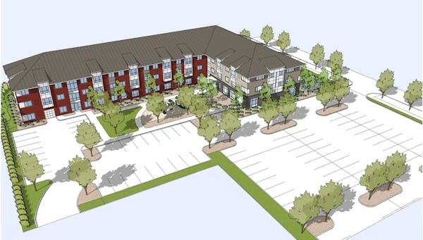 A rendering of Beacon Interfaith Housing Collaborative’s proposed affordable housing complex, Prairie Pointe, in Shakopee.