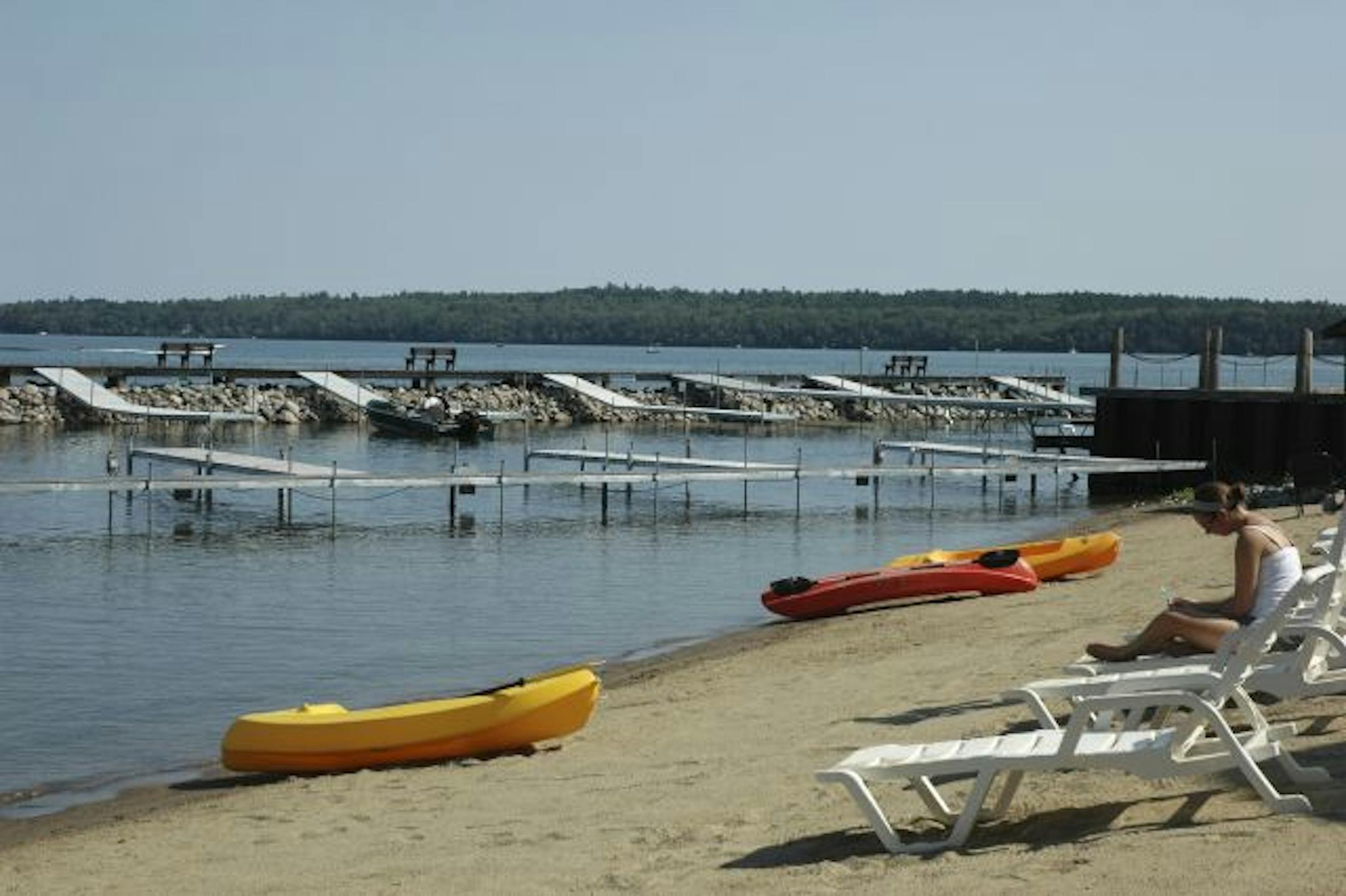 The beachfront of the Chase on the Lake resort offers lovely views of Leech Lake.