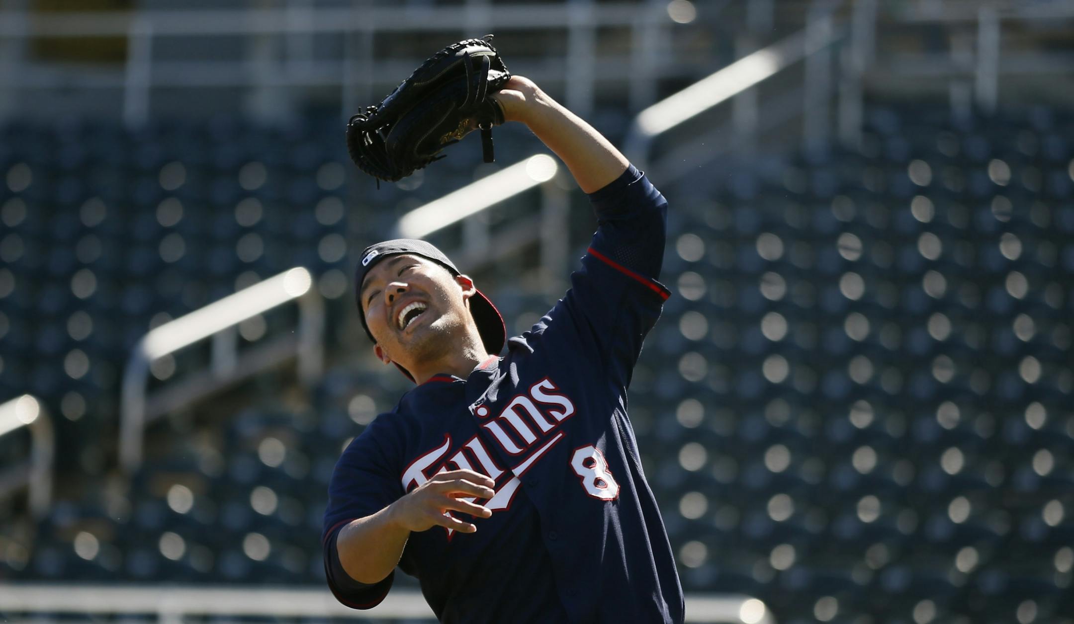 Kurt Suzuki is the clear number 1 catcher for the Twins as he went thorough his first worked out Monday Feb 17. 2014 in Fort Myers, Florida Lee County Sports Complex. Monday is the first full day workout with pitchers and catchers .