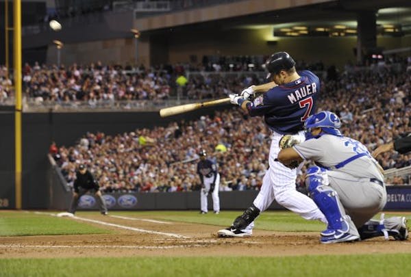 Joe Mauer drove in Alexi Casilla in the third inning Tuesday with a sacrifice fly. For all of Mauer's struggles at the plate to start the season, his 
