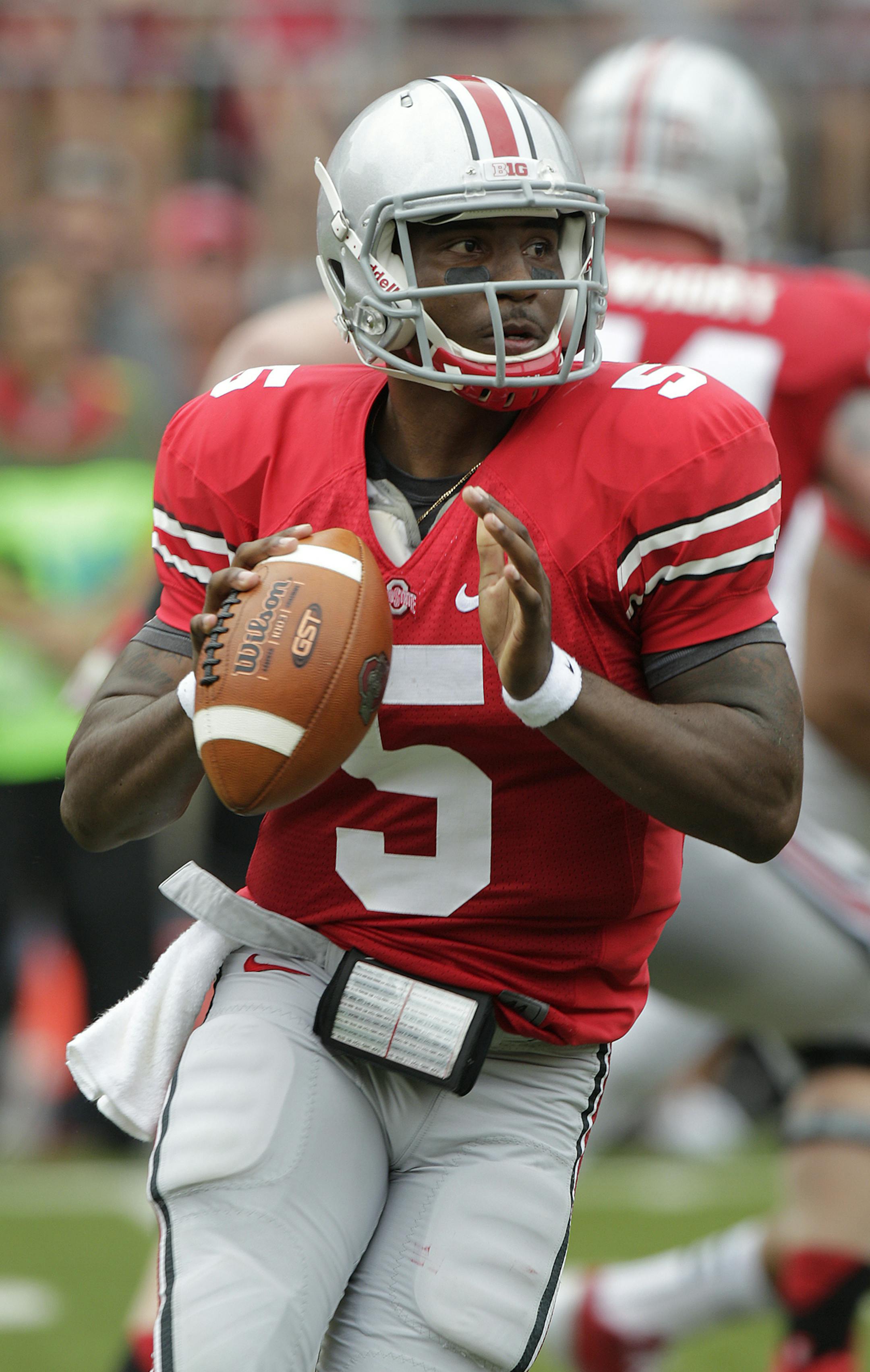 Ohio State's Braxton Miller plays against Miami of Ohio during an NCAA college football game Saturday, Sept. 1, 2012, in Columbus, Ohio. (AP Photo/Jay LaPrete) ORG XMIT: NYOTK