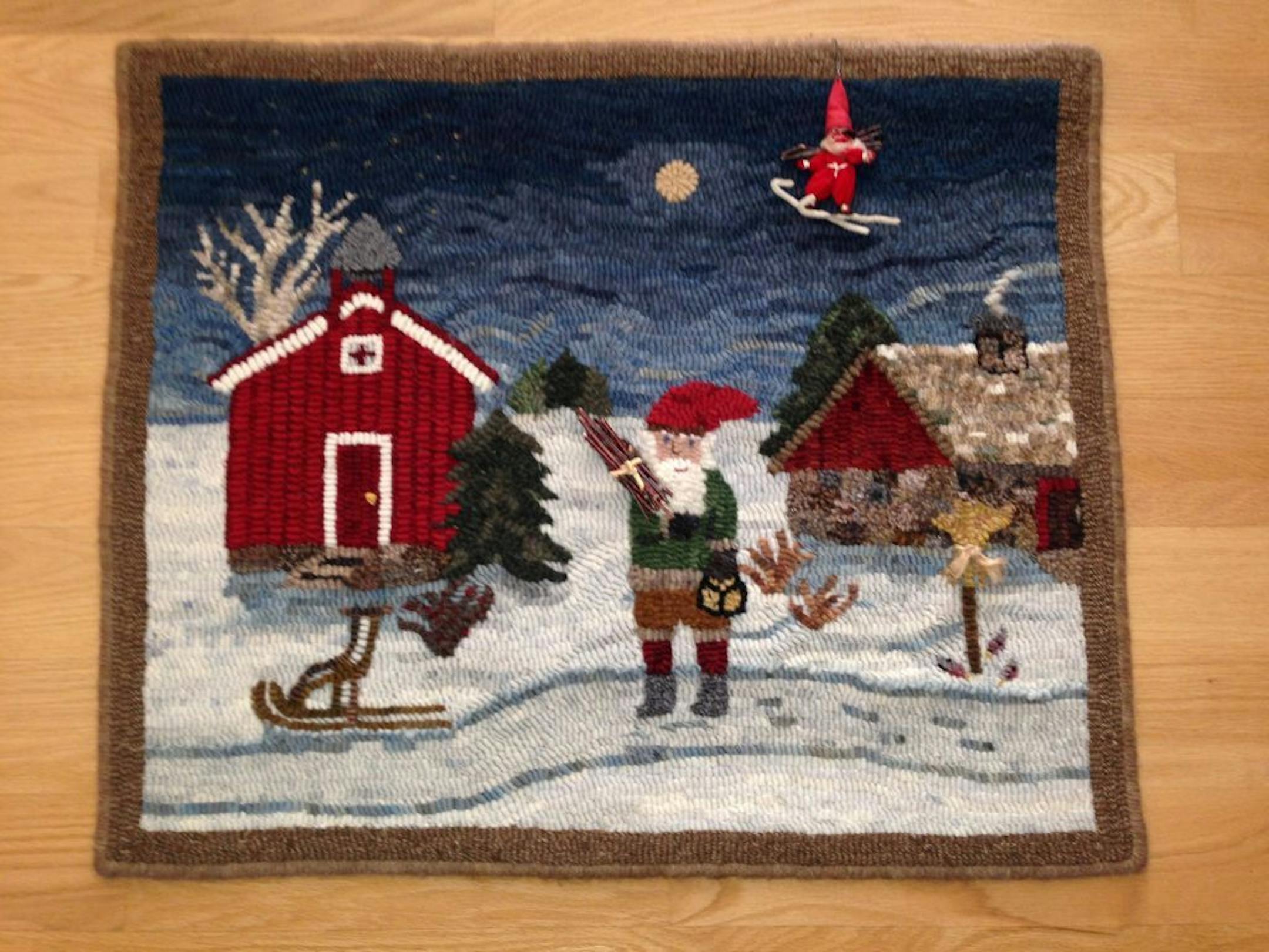 Norwegian Nisse ornament and hooked rug, from Allie Boyat, Jill Boyat and Bette Buelow