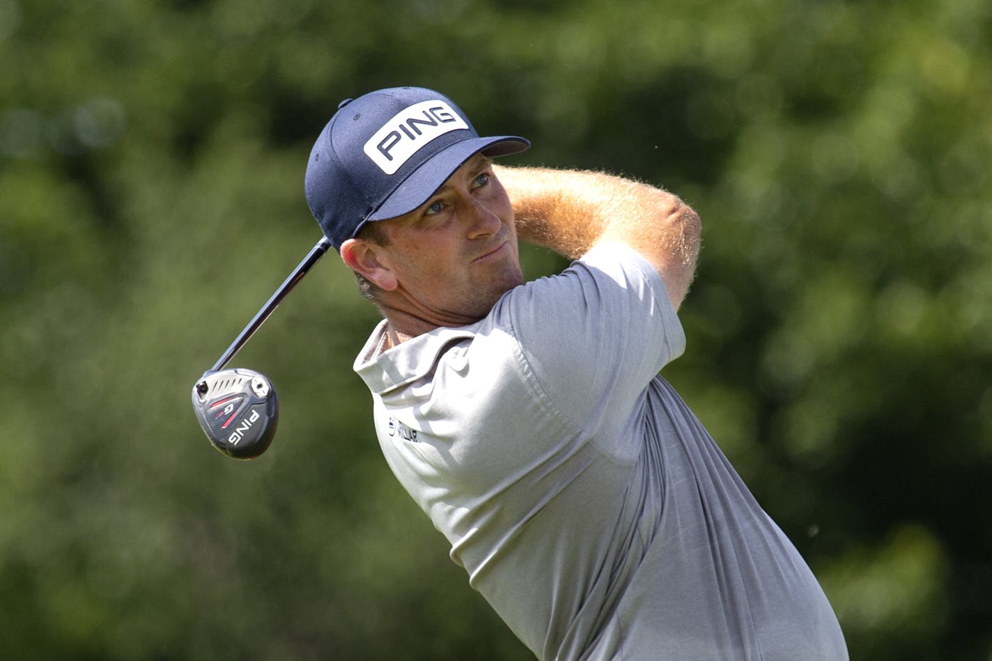 Michael Thompson watched his tee shot on No. 14 during the final round of the 3M Open at the TPC in Blaine on July 26.