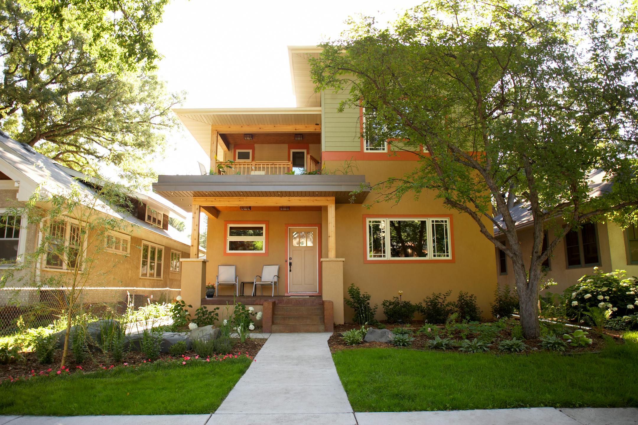Stan Bratt's remodeled house features three porches.