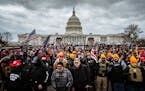 Supporters of President Donald Trump protesters gathered in front of the U.S. Capitol Building on Wednesday, Jan. 6, 2021. They formed a mob that stor
