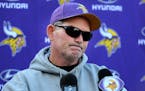 Minnesota Vikings' head coach Mike Zimmer wore sunglasses to his press conference, revealing he had undergone surgery the day before for a torn retina