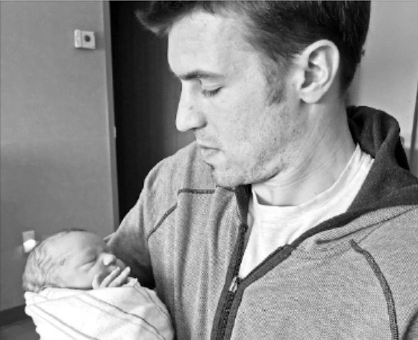 Zach Parise's daily routine changed with the birth of Theodore Jean-Paul Parise on Feb. 7.