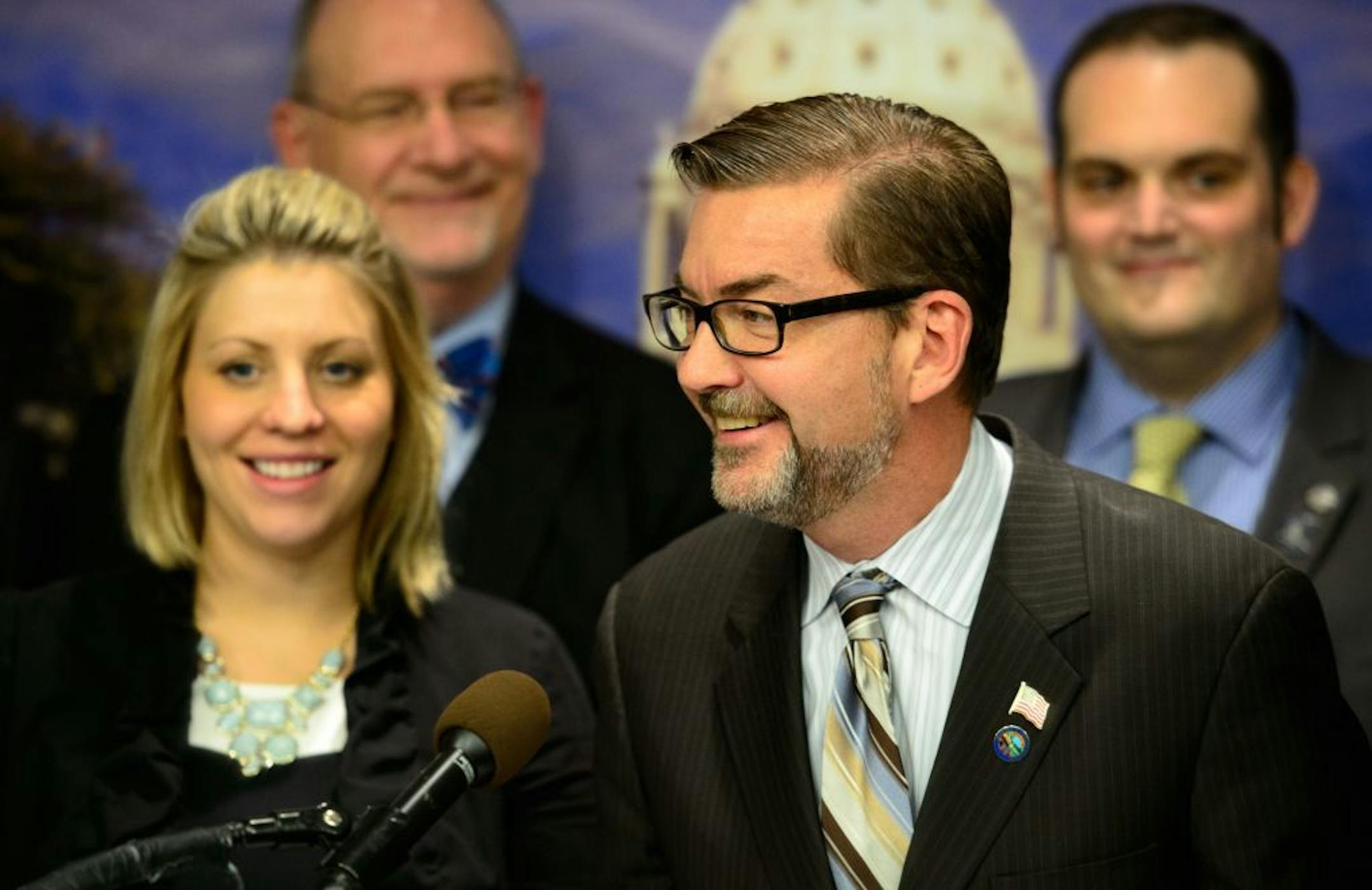 A bi-partisan group of lawmakers including Sen. Scott Dibble, Rep. Carly Melin and advocates held a news conference to present an agreement on a medical marijuana proposal that will go to a conference committee later today.