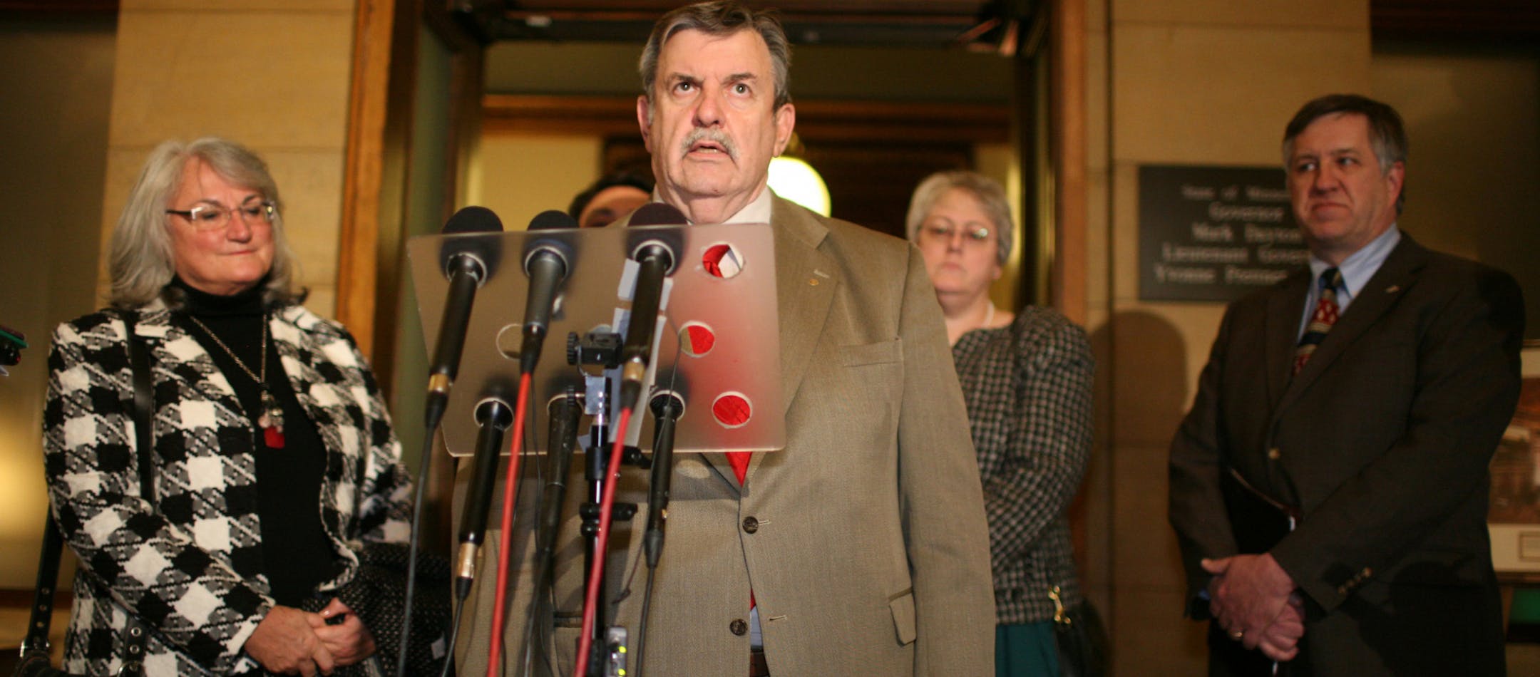 Ramsey County Commissioner Tony Bennett spoke about the county's proposal for a Vikings stadium in Arden Hills on Thursday.