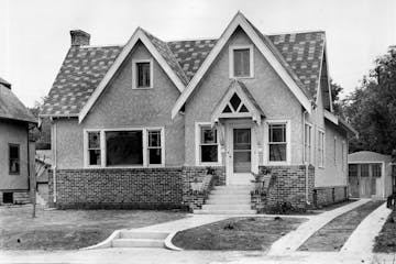 A stucco and brick home in south Minneapolis, photographed in 1926.