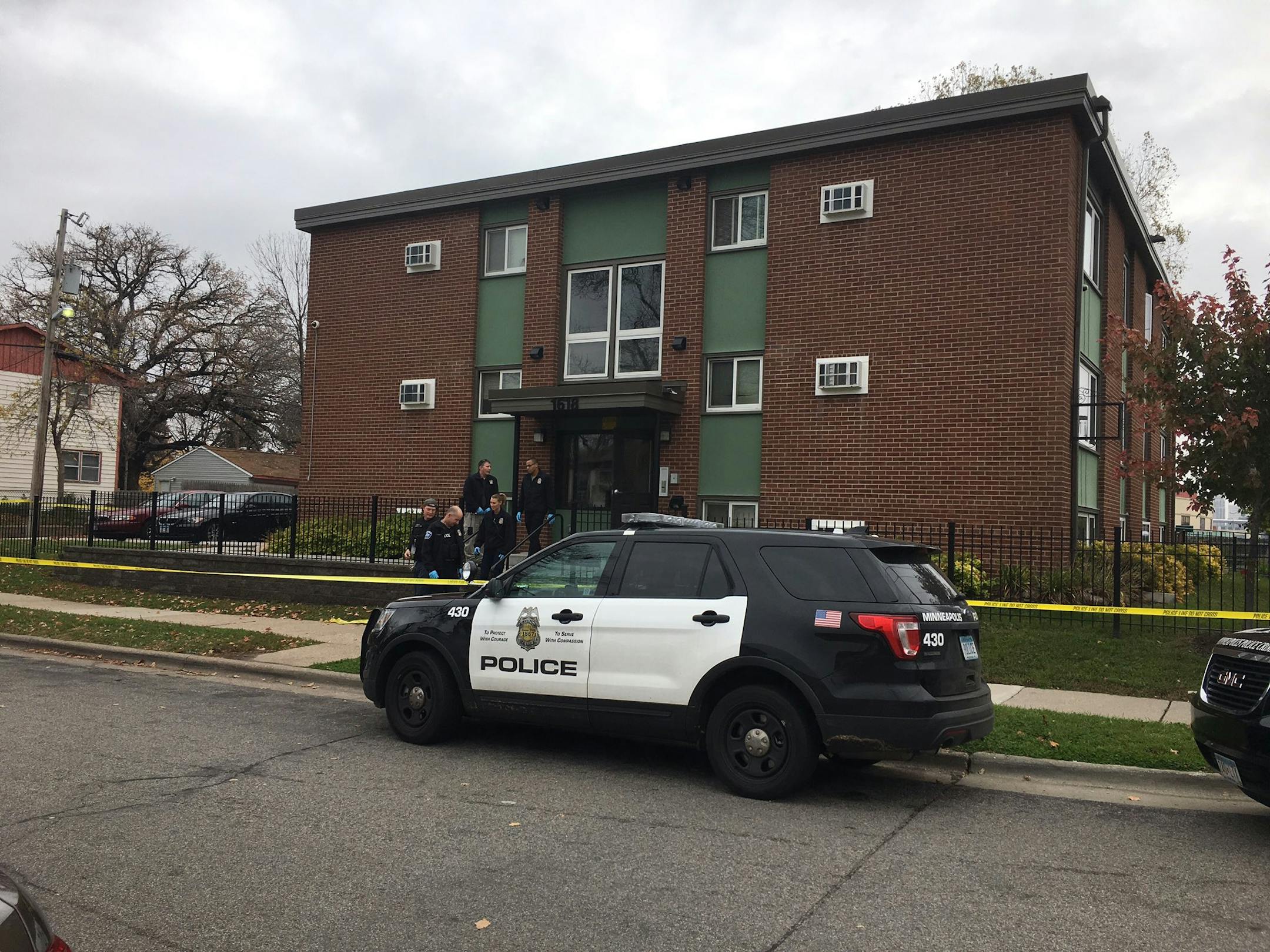 The scene of Thursday morning's homicide, near the corner of Knox and Glenwood Avenue N. in Minneapolis.