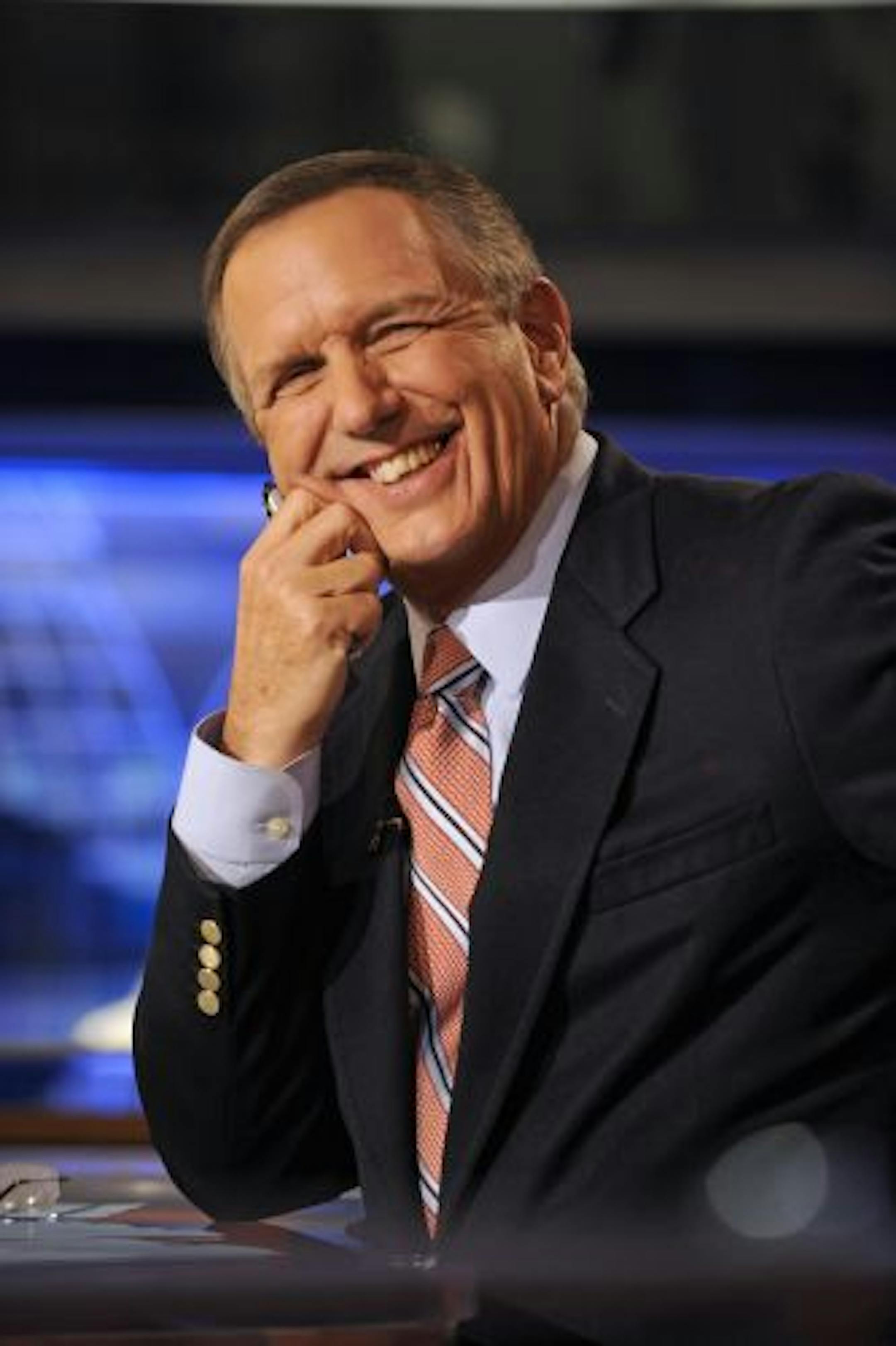In this image Aug.2, 2009 originally released by ABC, Charles Gibson anchor of "World News with Charles Gibson," is shown on the set in New York.