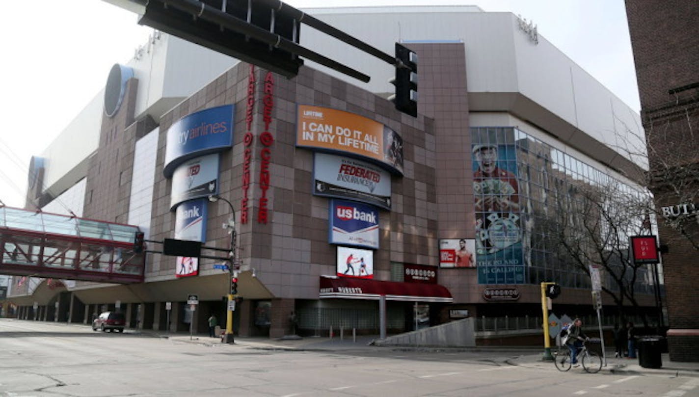 Target Center from First Ave. last week. The Minneapolis City Council is considering adding $24.5 million in public contributions to a renovation of the city owned facility.