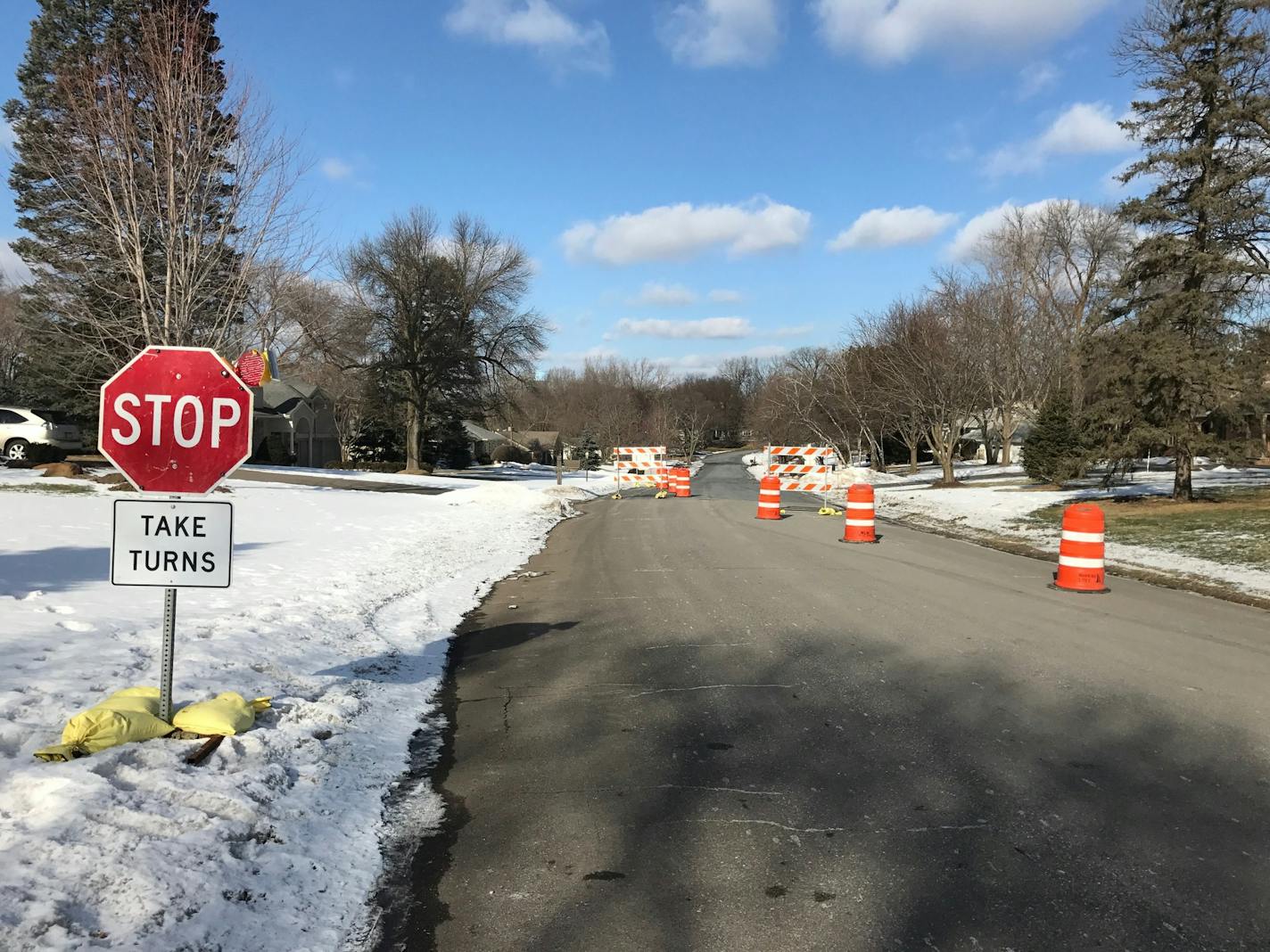 Some Edina neighborhoods have resorted to stop signs and barricades midblock to dissuade Hwy. 169 traffic from cutting through.